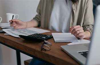 woman at a desk 